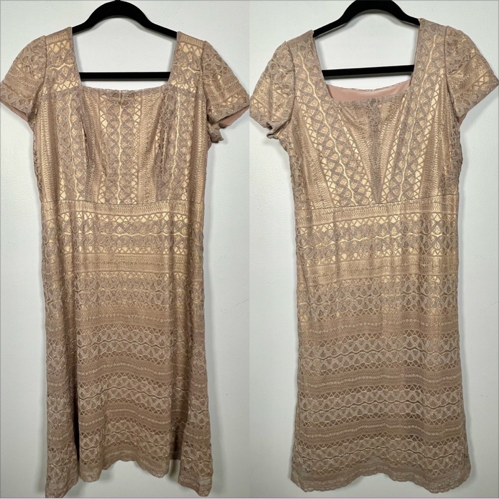 Ursula of Switzerland Taupe Lace Dress